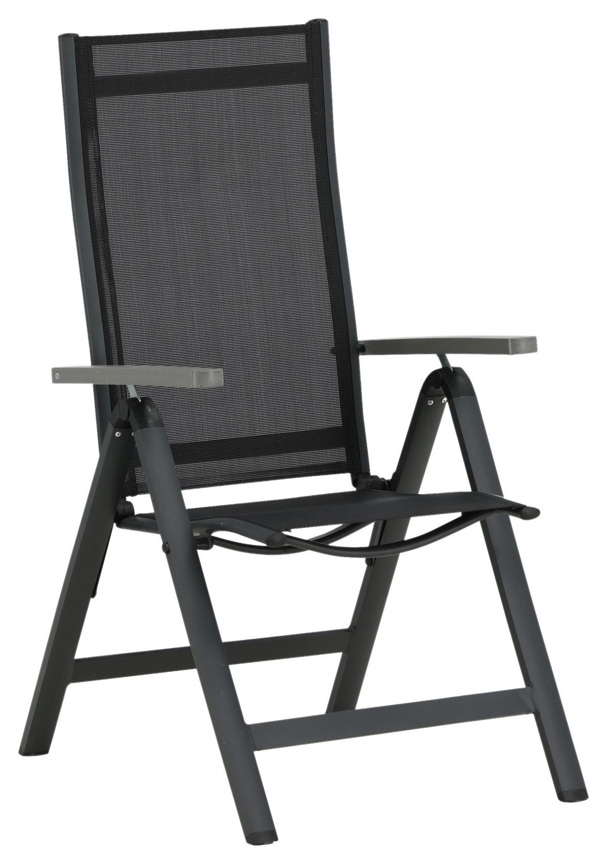 Gartensessel-Set Albany Aluminium - Schwarz, KONVENTIONELL, Metall (59/109,5/67cm) - Gardenson