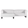 Ecksofa Jonte Weiß S: 160x260 cm - Dunkelbraun/Weiß, Design, Textil (160/260cm) - MID.YOU