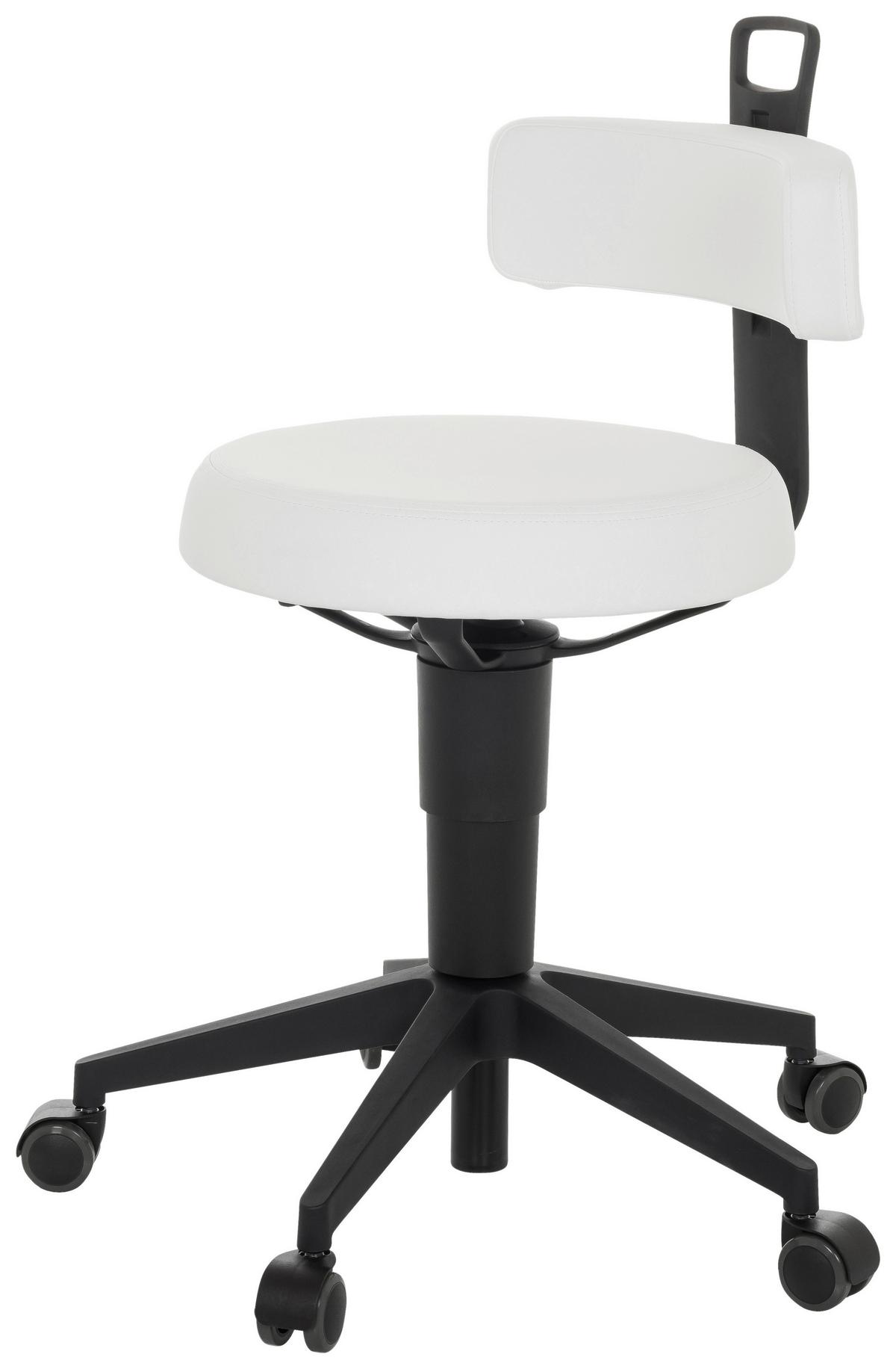 Bürohocker Top Work Flex Pu - Schwarz/Weiß, Basics, Leder/Kunststoff (40/74-86/46cm) - MID.YOU