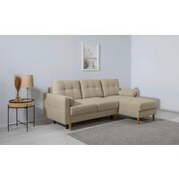 Ecksofa Noret, Taupe S: 223x157 Cm - Taupe/Buchefarben, Design, Textil (223/157cm) - MID.YOU