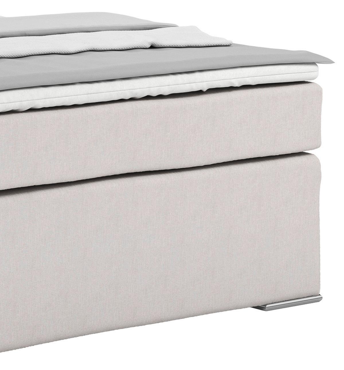 Posteľ Boxspring NERO PL: 140/200 cm, šampanské - piesková/chrómová, Konventionell, kov/textil (140/200cm)