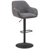 Barhocker Kiana - Schwarz/Grau, LIFESTYLE, Textil/Metall (44/95-117/55cm) - Livetastic