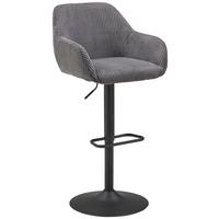 Barhocker Kiana - Schwarz/Grau, LIFESTYLE, Textil/Metall (44/95-117/55cm) - Livetastic