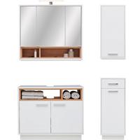 Badezimmer Milano Weiß, Dekor Artisan 4-Teilig - Weiß/Eiche Artisan, MODERN, Holzwerkstoff (118/190/40cm)