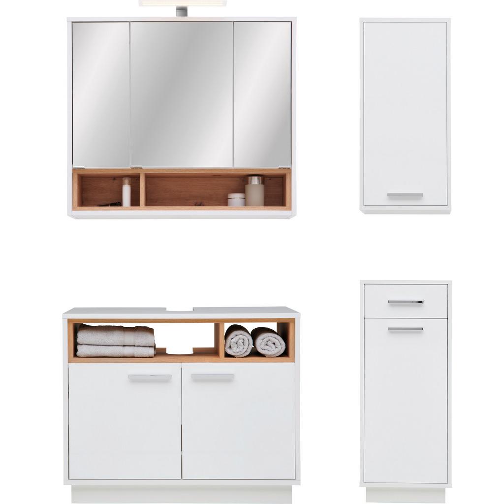 Badezimmer Milano Weiß, Dekor Artisan 4-teilig