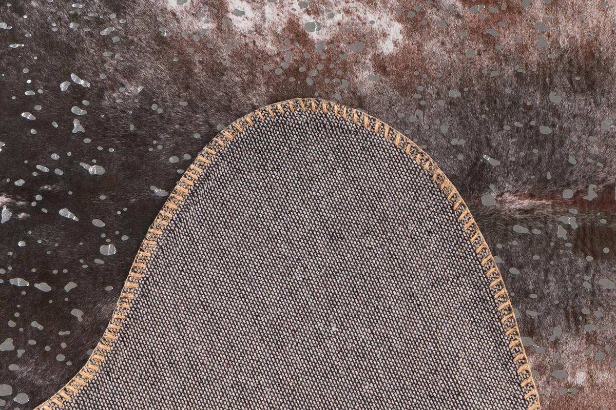 Kunstfell Western Silber/Braun 130x170 cm, Rinderfelloptik