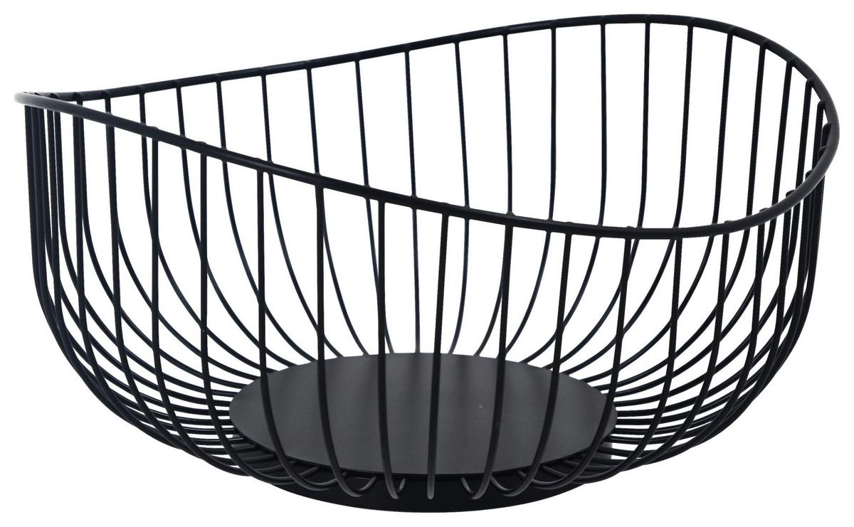 Obstkorb Noah - Schwarz, LIFESTYLE, Metall (25/12,5cm) - Luca Bessoni