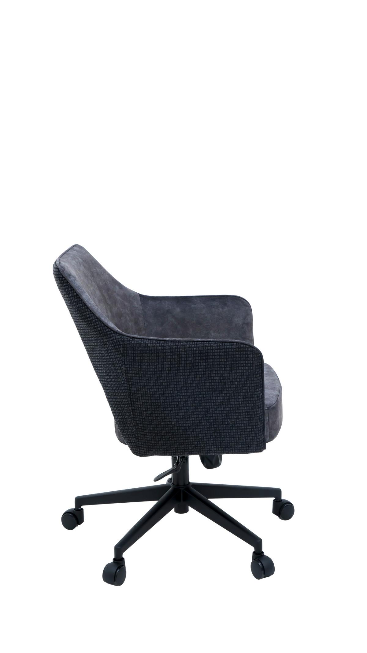 Otočná židle VALLETTA - černá/antracitová, Konvenční, kov/textil (63/82-88/61cm) - Premium Living