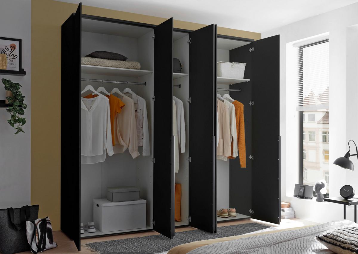 Drehtürenschrank 225 cm Kevo Graphitfarben - Graphitfarben, MODERN, Holzwerkstoff (225/225/52cm) - Carryhome