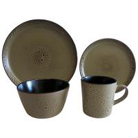 Étkészlet Monndust 16 Részes - fekete/zöld, Basics, kerámia - James Wood