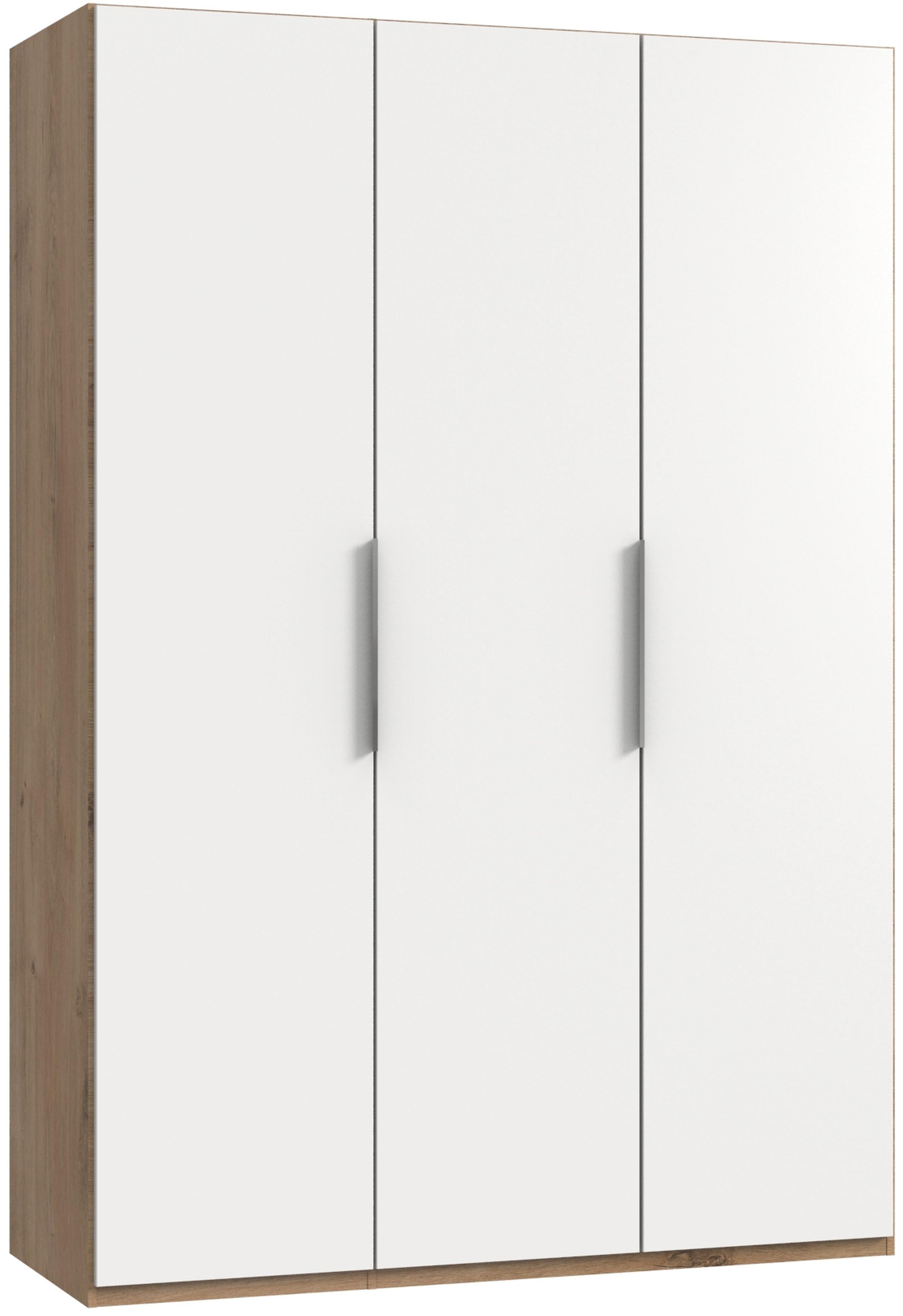 Drehtürenschrank B: 150 cm Level, Weiß/Eiche Dekor - Eichefarben/Weiß, MODERN, Holzwerkstoff (150/216/58cm) - MID.YOU