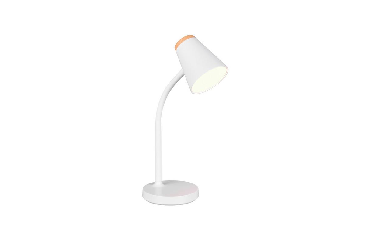 LED-Tischleuchte Pongo Braun Weiß B: 13 cm - Weiß/Braun, Basics, Kunststoff (36/13/23cm)