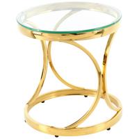 Beistelltisch Weyda 125 Goldfarben B: 40 Cm - Goldfarben, Design, Glas/Metall (40/40/42cm) - Kayoom