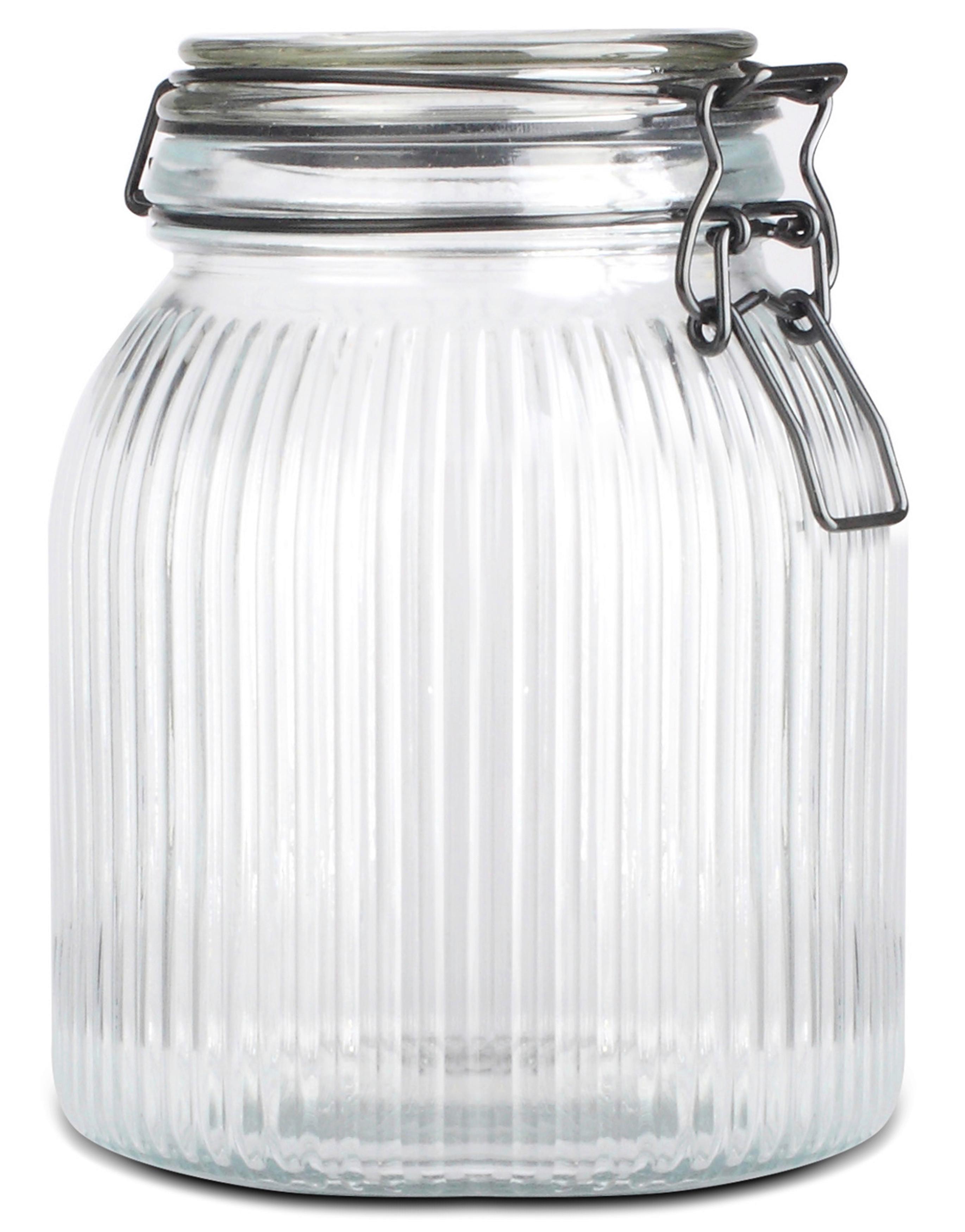 Dóza na potraviny Juna, 1,35l - priehľadné, Modern, kov/plast (12,5/17,2cm) - Premium Living