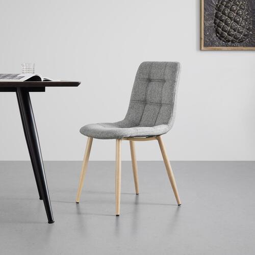 Jídelní Židle Melia - šedá/barvy dubu, Moderní, kov/textil (45/85/55cm) - Modern Living