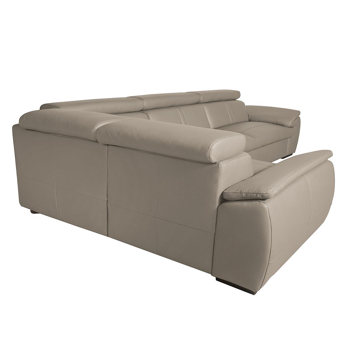 Ecksofa City Hellgrau S: 193x265 Cm - Wengefarben/Hellgrau, Design, Leder (193/265cm) - Livetastic