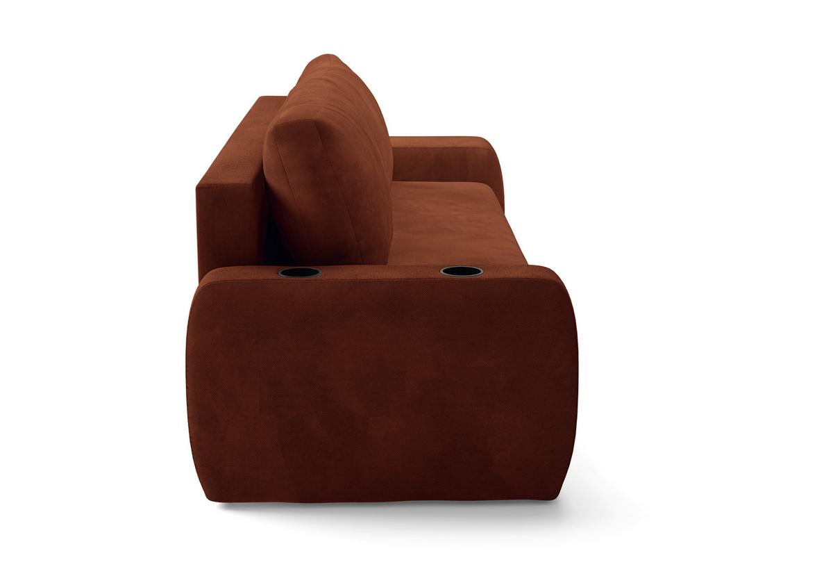 Schlafsofa Ines Rostfarben B: 258cm - Rostfarben/Schwarz, Design, Textil (258/98/95cm) - Livetastic