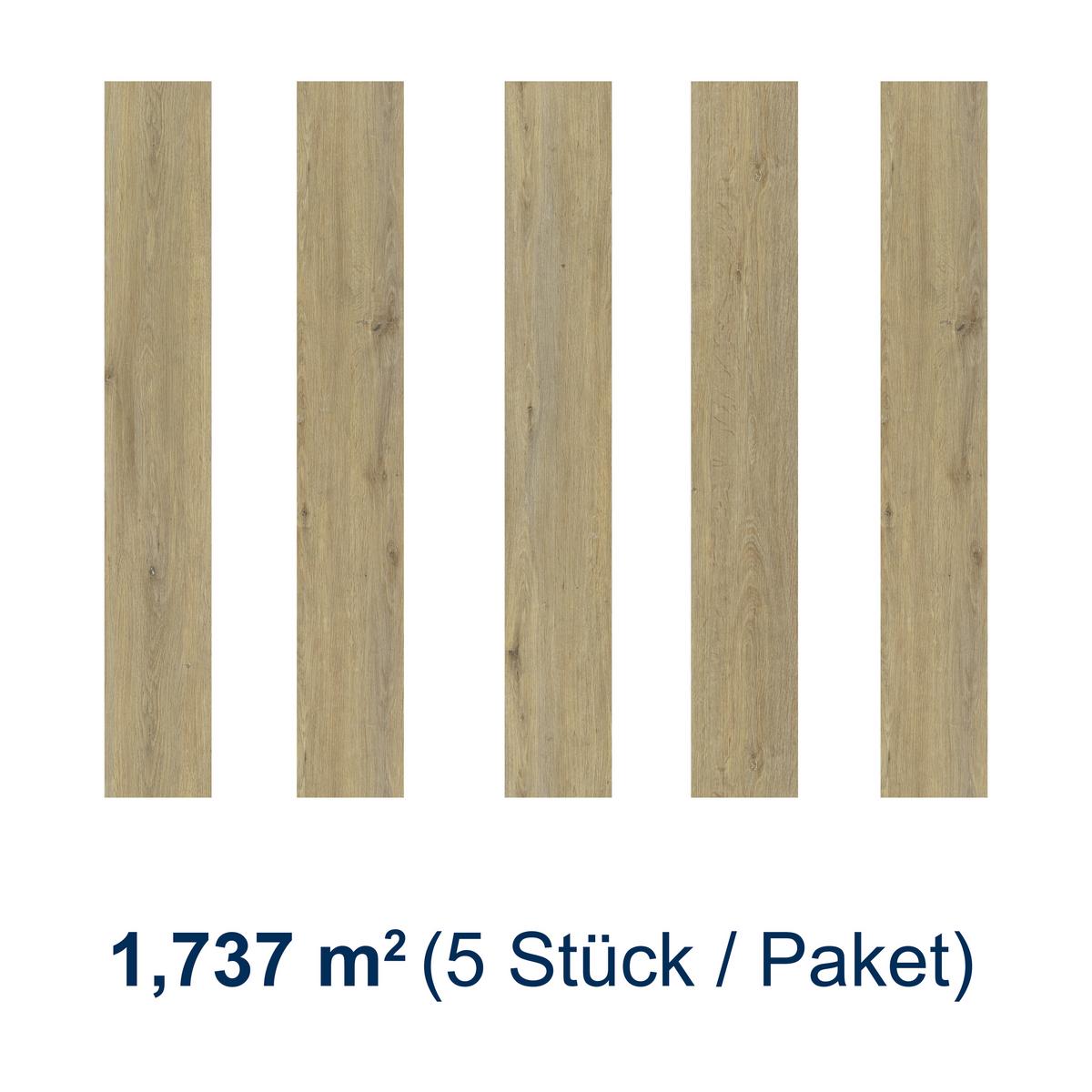 Designboden Eichefarben /Hellbraun Landhausdiele Stärke 6,5mm - Hellbraun/Eichefarben, Basics, Kunststoff (152.4/22.8/0.65cm)
