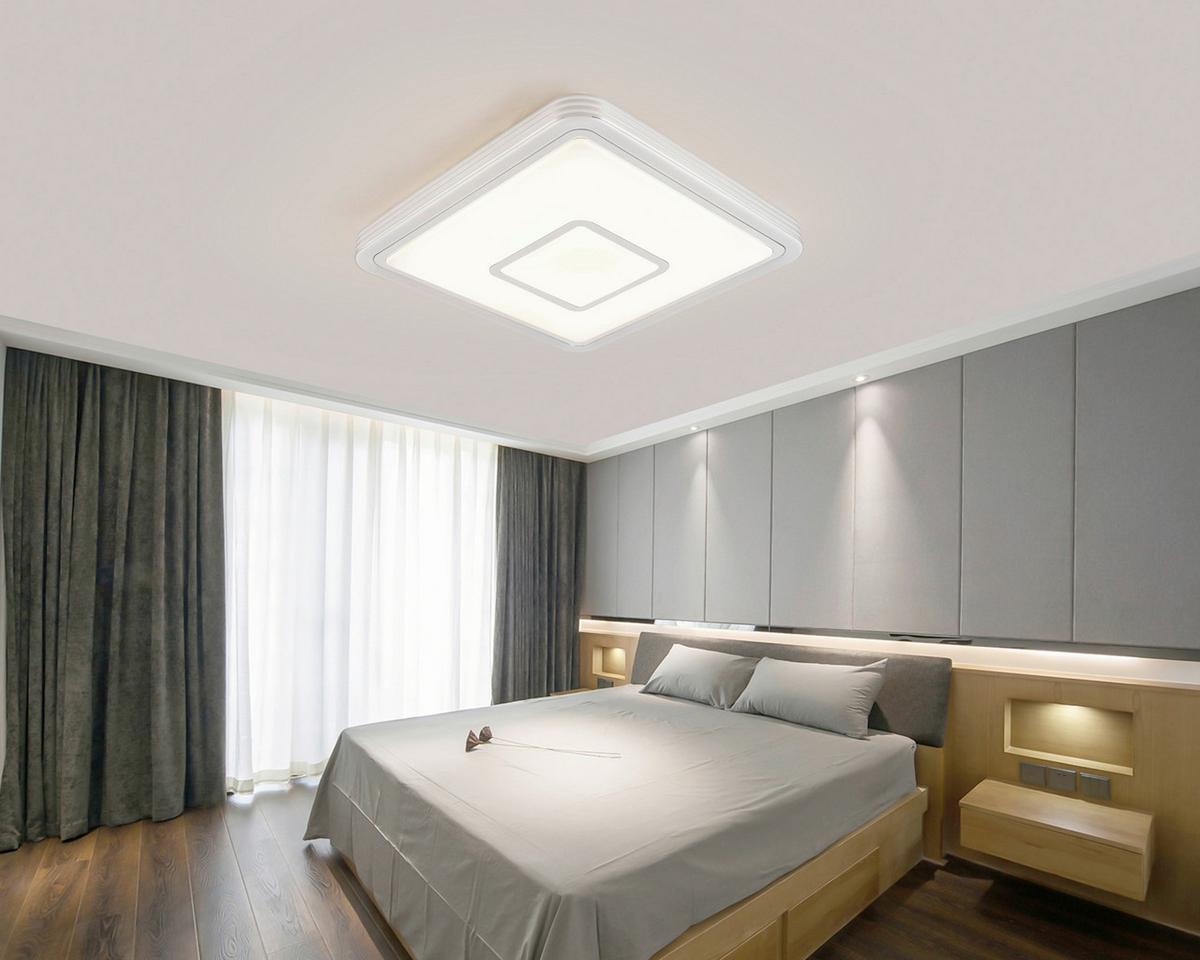 LED-Deckenleuchte Nadina - Chromfarben/Weiß, Design, Kunststoff/Metall (38/38/7cm) - Luca Bessoni