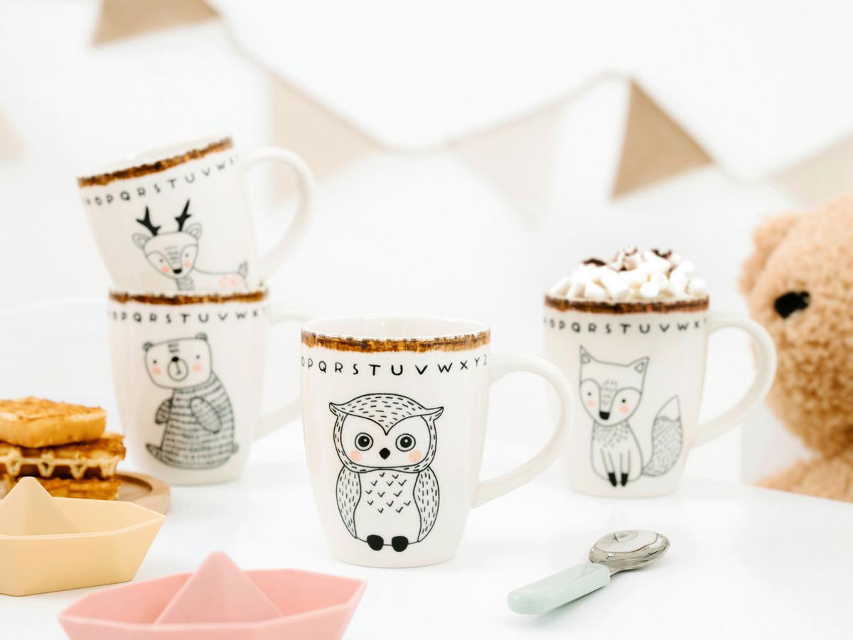 Kinderbecher Steinzeug 4 -Teilig. Multicolor - Multicolor, Basics, Keramik - Creatable