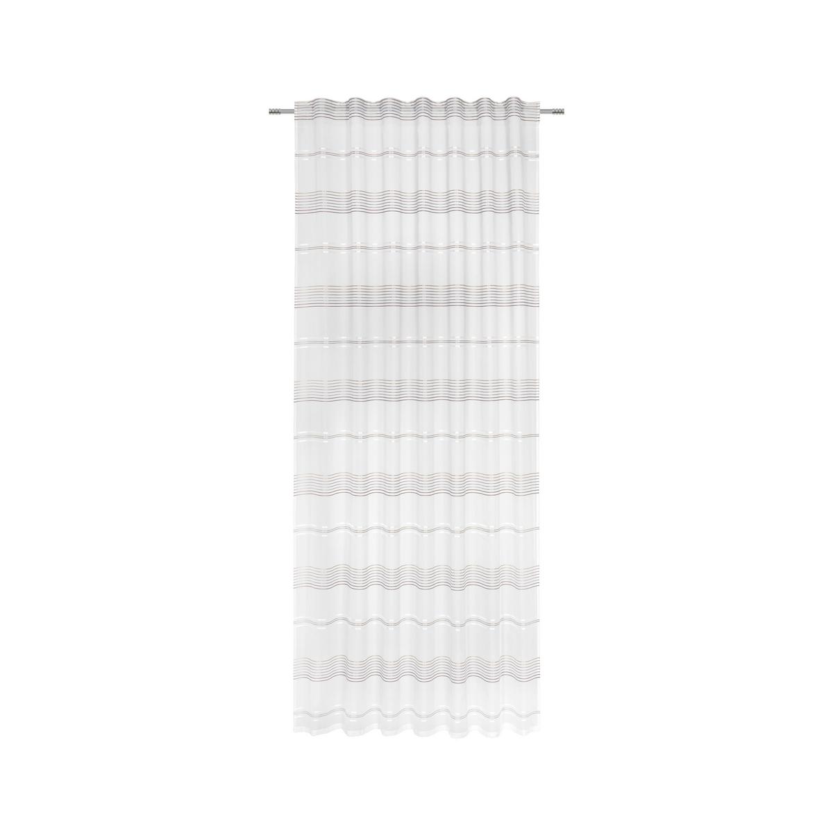 HOTOVÝ ZÁVES Louis, 140/245 cm - hnedá/biela, Konventionell, textil (140/245cm) - Modern Living