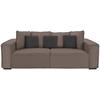 Bigsofa mit Kissen Surf, Mikrofaser - Taupe/Dunkelgrau, MODERN, Holz/Textil (244/62/117cm) - Luca Bessoni