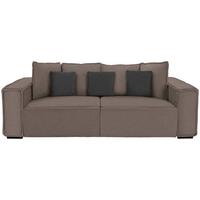 Bigsofa mit Kissen Surf, Mikrofaser - Taupe/Dunkelgrau, MODERN, Holz/Textil (244/62/117cm) - Luca Bessoni