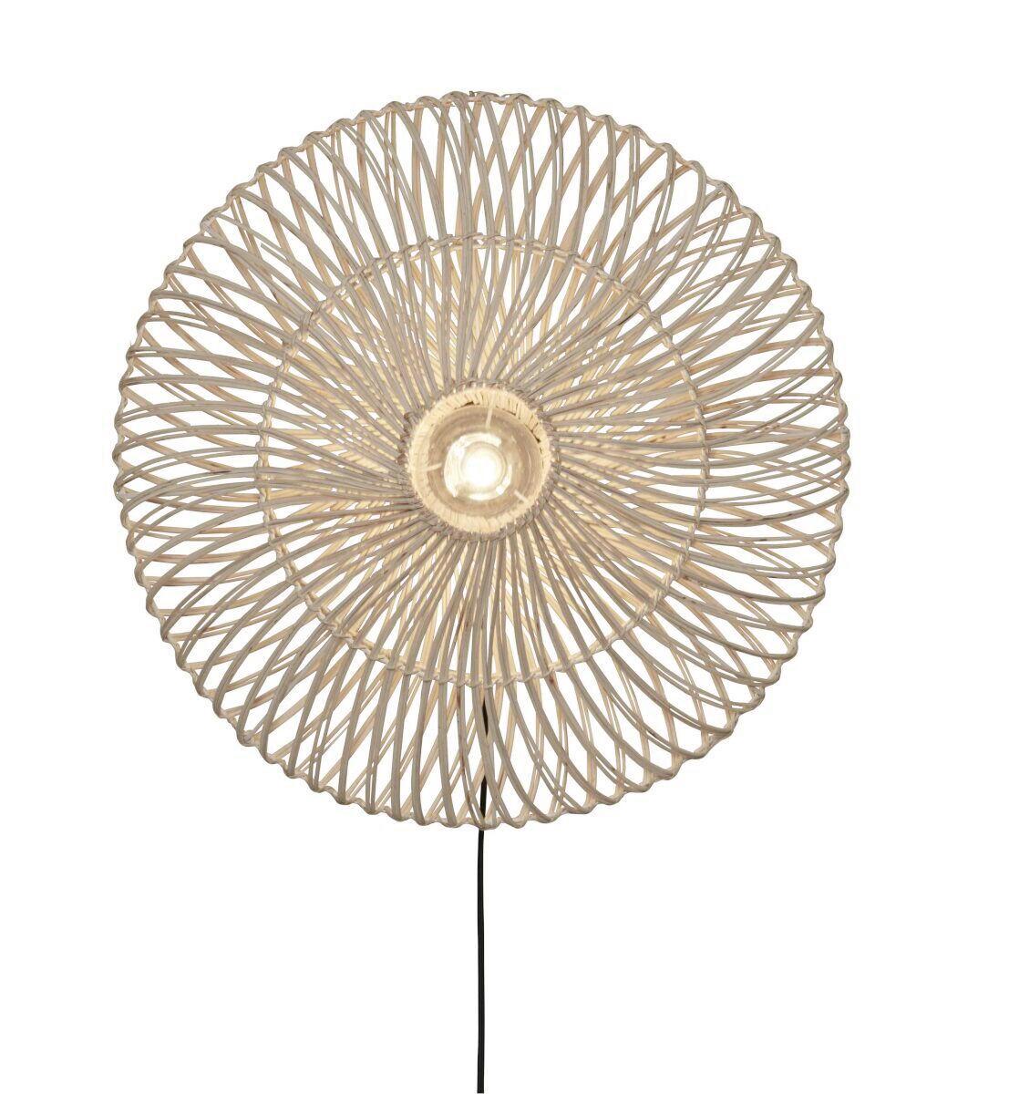 WANDLEUCHTE ZANZIBAR/W/5514/W - Weiß, Trend, Naturmaterialien (55/14cm) - Good & Mojo