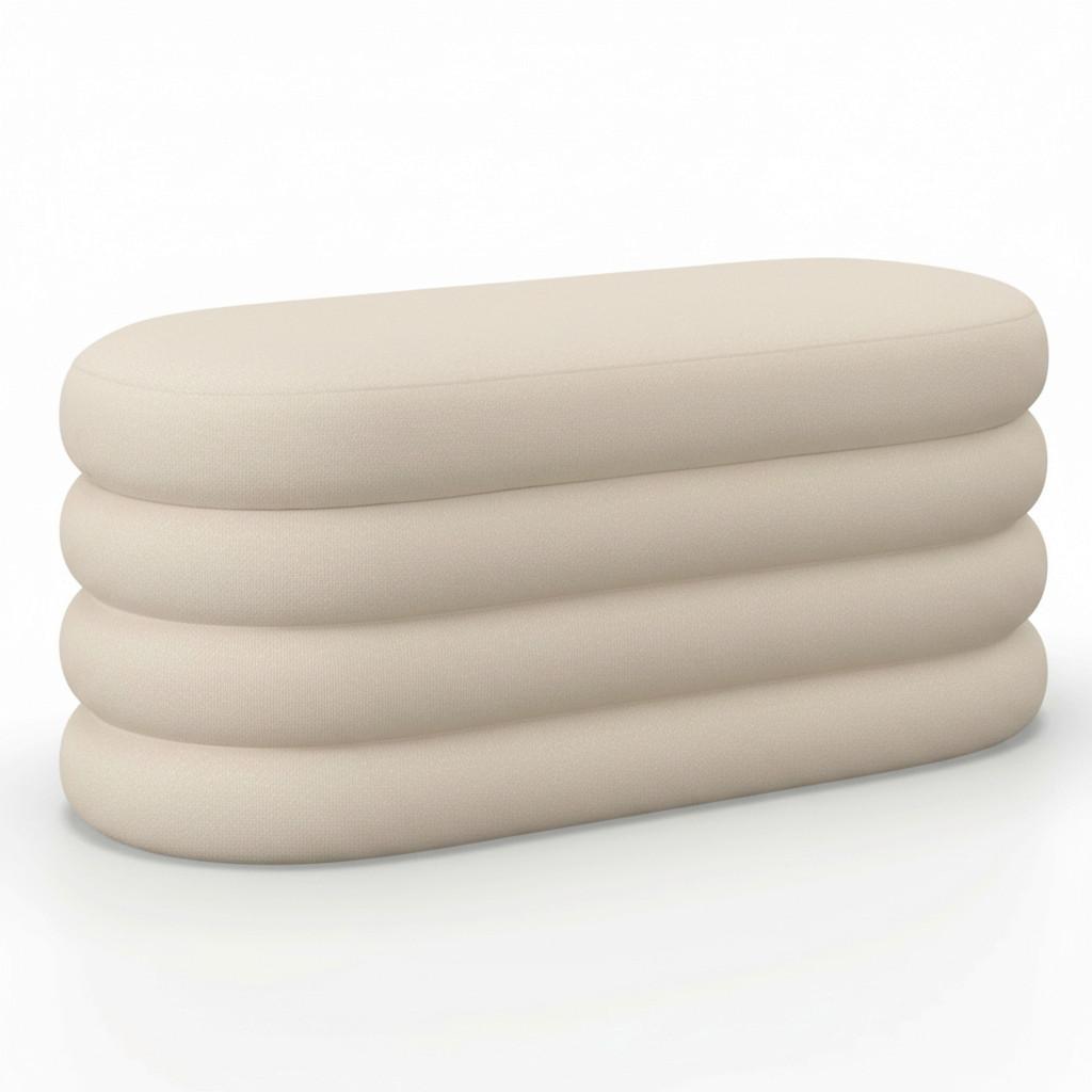 Dlhá taburetka LORENA polstrovaná, béžová - béžová, Modern, drevo/textil (110/47/45cm) - Bessagi Home