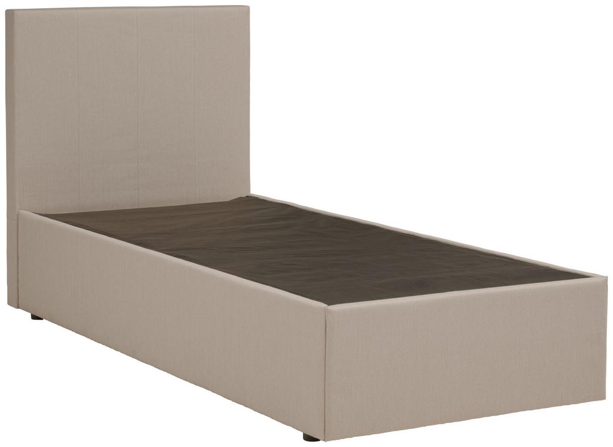 Boxbett mit Topper 90x200 cm Carolina Sandfarben - Sandfarben/Schwarz, Basics, Textil (90/200cm) - P & B