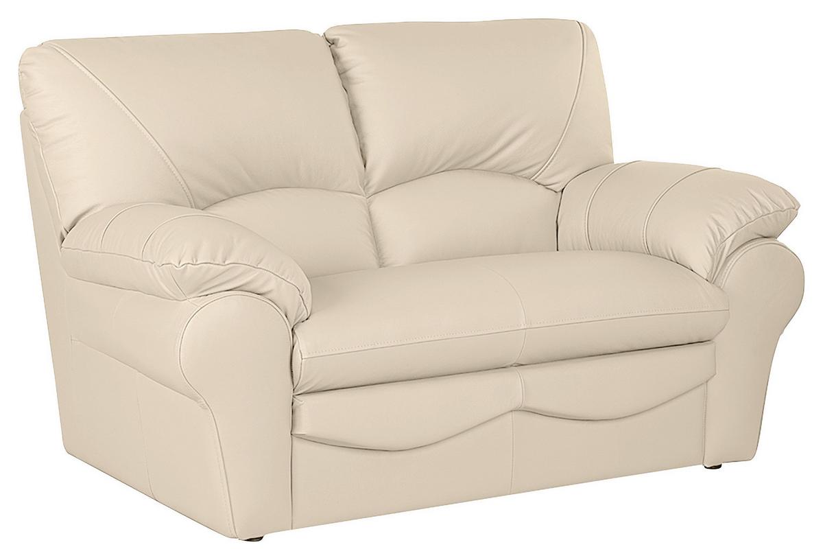 2-Sitzer-Sofa Oslo Beige B: 150 cm - Beige/Schwarz, Design, Leder (150/92/85cm) - Livetastic