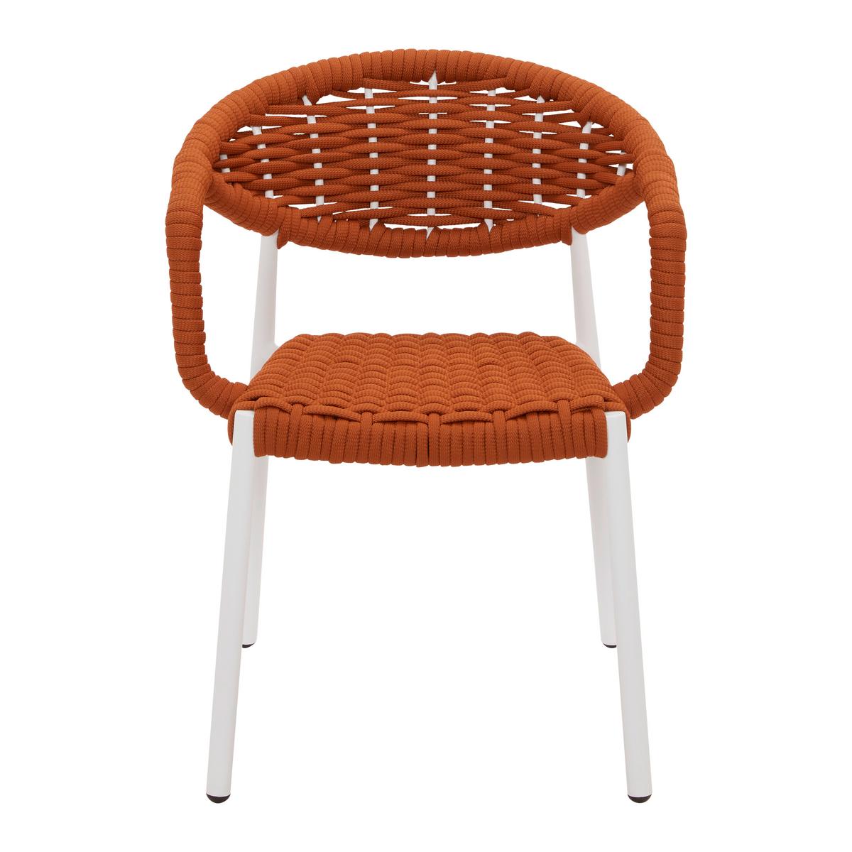 Záhradná stolička ANTONIA oranžová - oranžová/biela, Modern, kov/textil (58/76/59cm) - Bessagi Garden