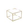 Beistelltisch In Würfelform Cody, Gold/weiß - Goldfarben/Weiß, Basics, Glas/Metall (50/50/36cm) - Kayoom