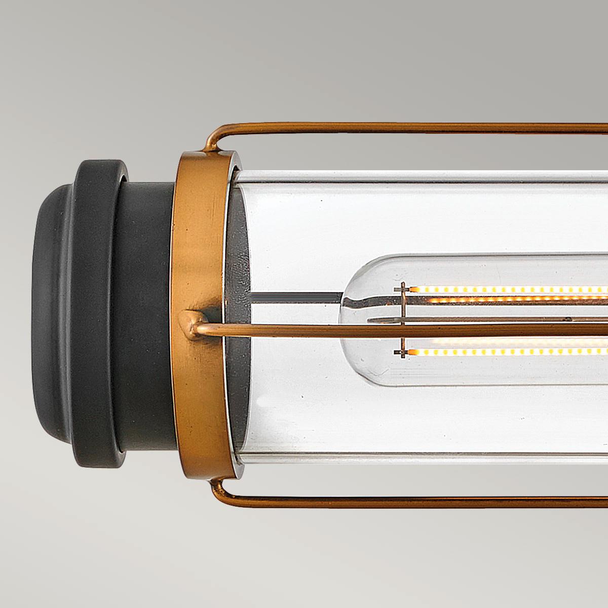 Fürdőszobai Falilámpa Hk-Masthead2-Hbbk - fekete/sárgarézszínű, Konventionell, üveg/fém (12,2cm) - Elstead Lighting