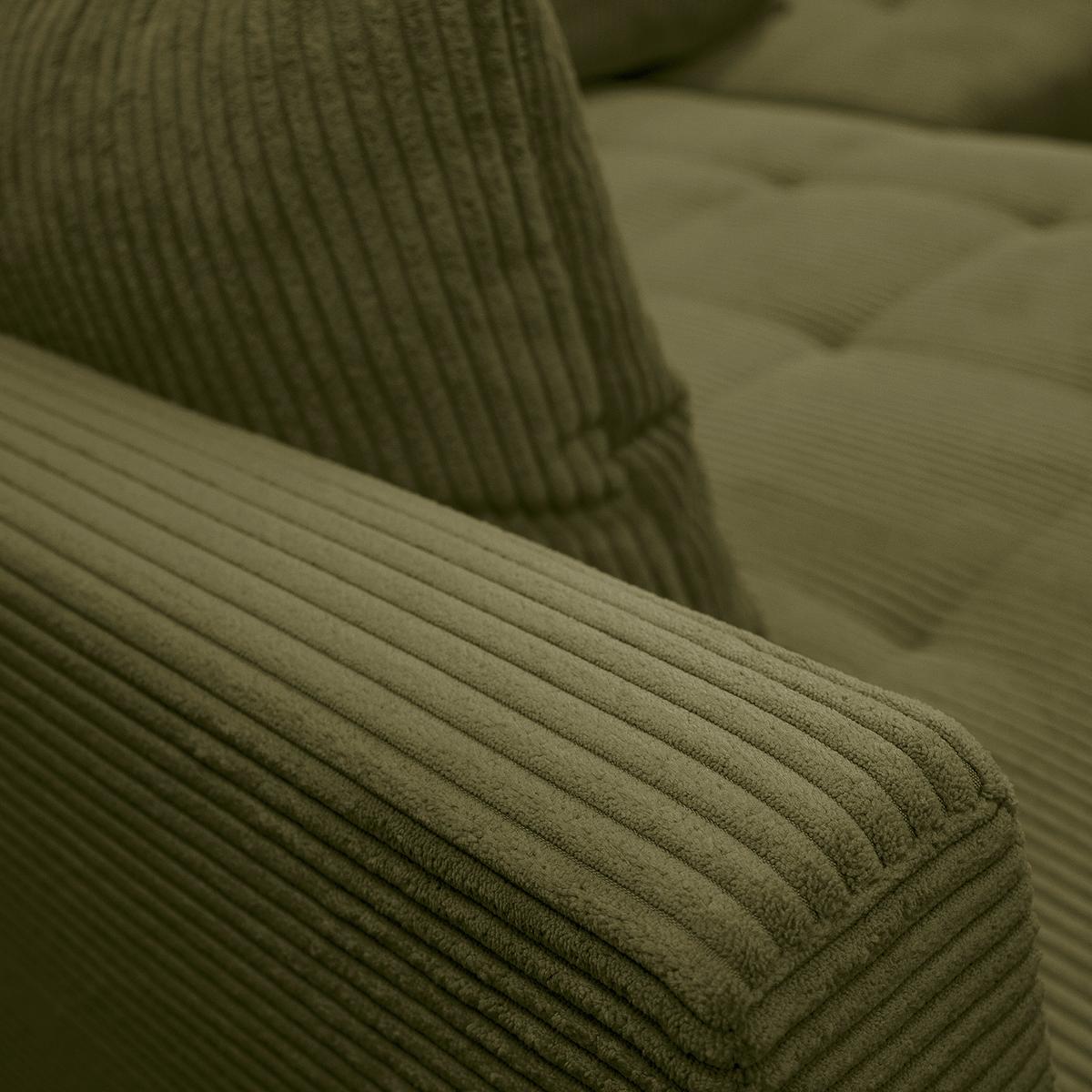 Ecksofa Pruno Olivgrün S: 174x247 cm - Schwarz/Olivgrün, Design, Textil (174/247cm) - MID.YOU