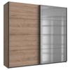 Schwebetürenschrank Mit Spiegel 225cm Ernie, Eiche Dekor - Eichefarben, Basics, Holzwerkstoff (225/210/65cm) - MID.YOU