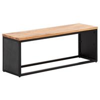 Lavica kov/masiv - černá/barvy akácie, Lifestyle, kov/dřevo (120/45/35cm) - MID.YOU