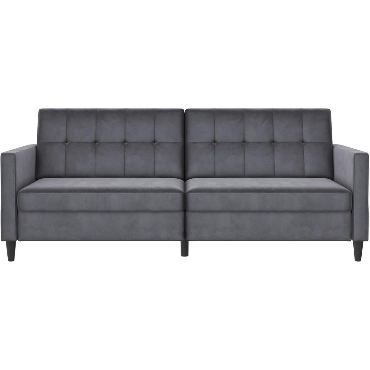 Schlafsofa Hannover Anthrazit, mit Schlaffunktion - Anthrazit/Schwarz, Basics, Textil (203/82/83cm) - Livetastic