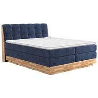 Boxspringbett Mit Topper & Bettkasten 180x200 Melissa - Blau/Schwarz, Natur, Textil (180/200cm)