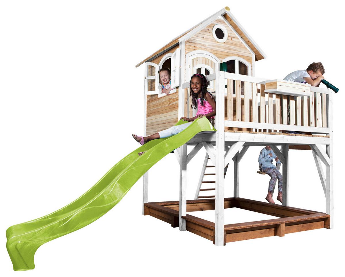 Spielturm A030.152.11 - Braun/Weiß, KONVENTIONELL, Holz/Kunststoff (541/291/277cm) - Ambia Garden