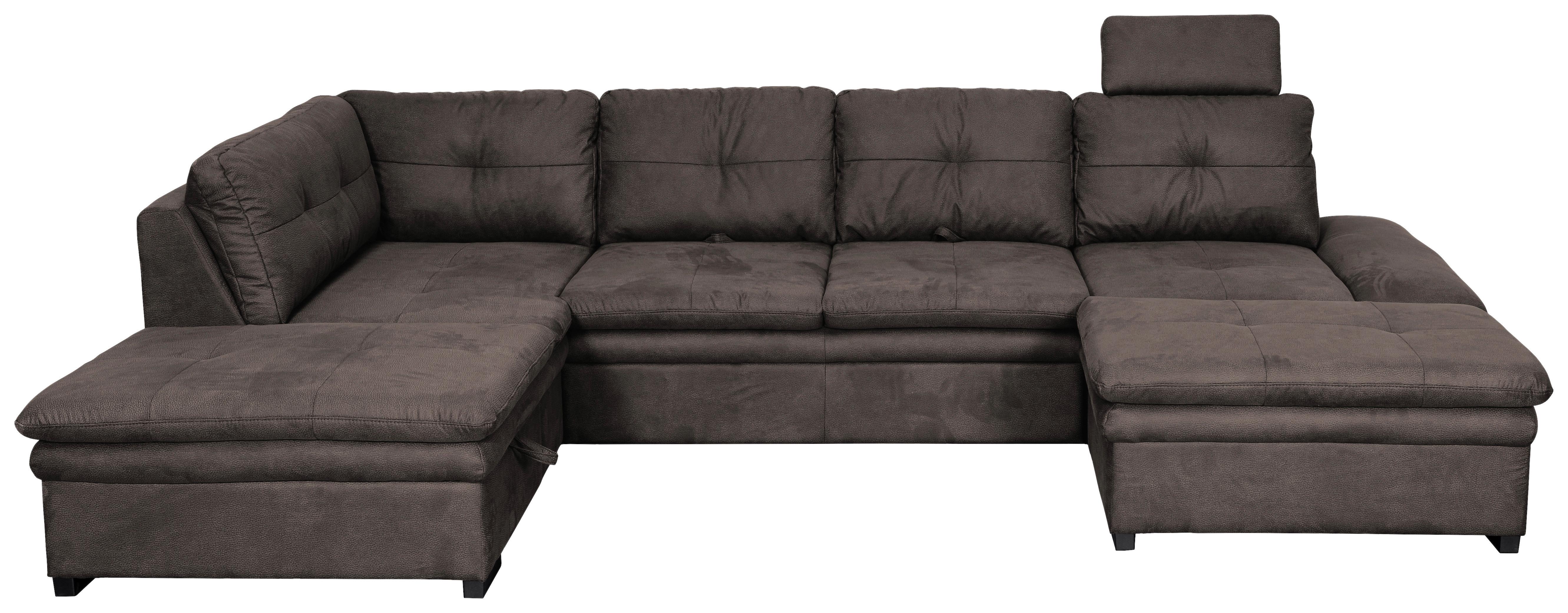 Sedací Souprava U-form Hit - Šedohnědá - šedá/barvy stříbra, Design, textil/plast (210/323cm) - Bessagi Home