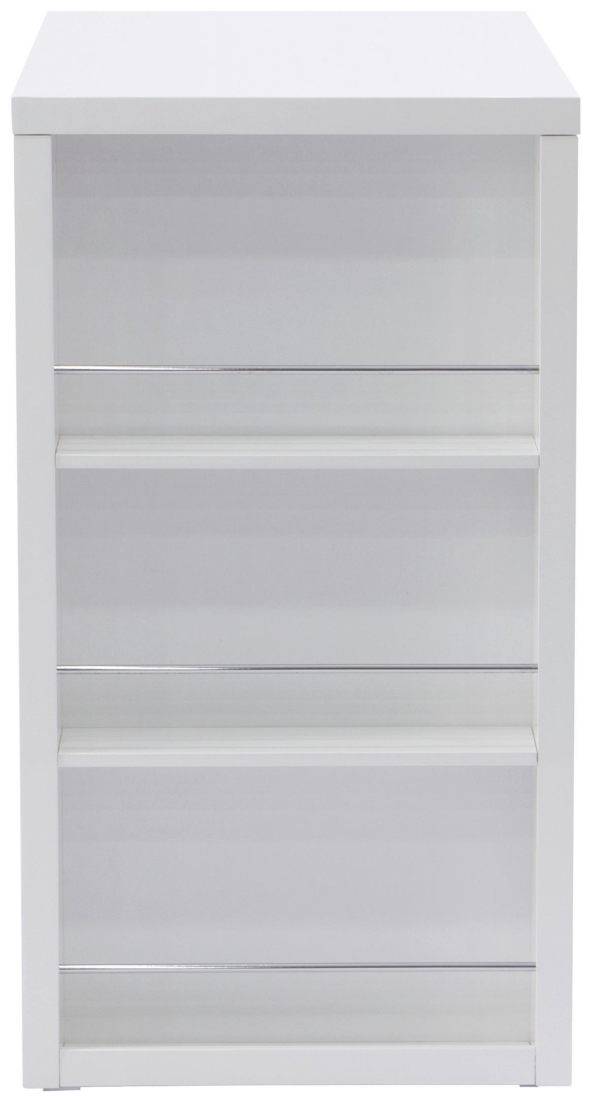 Bartisch Lyon 120x107x60 cm Mdf Weiß Hochglanz 3 Ablagen - Weiß Hochglanz, KONVENTIONELL, Holzwerkstoff/Metall (120/107/60cm)