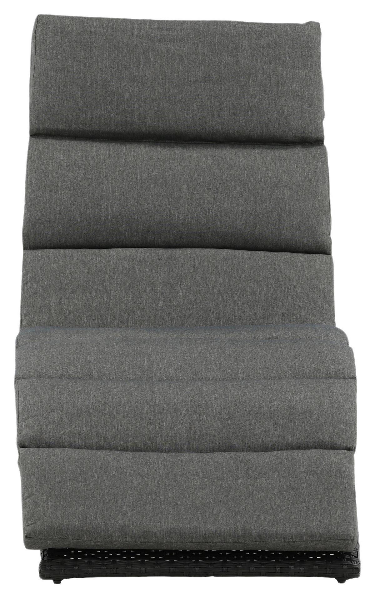 Sonnenliege Archie Kunststoff - Schwarz, KONVENTIONELL, Kunststoff (64/84/158cm) - Gardenson