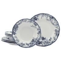 Tafelservice, 8-Teilig für 4 Personen, Porzellan - Blau/Weiß, Basics, Keramik - Creatable