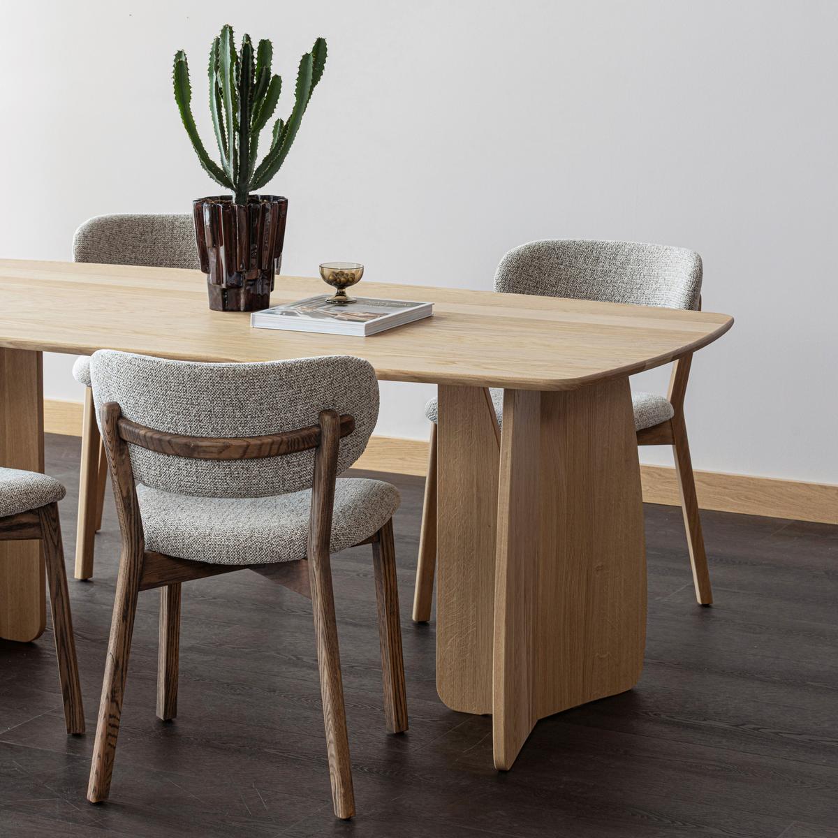 Stuhl-Set Udar Naturfarbe/Dunkelbraun B: 51cm - Dunkelbraun/Naturfarben, MODERN, Holz/Textil (51/82/60cm) - Livetastic