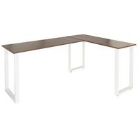 Eckschreibtisch B: 120 Cm Workspace Basic - Walnussfarben/Weiß, Basics, Holzwerkstoff/Metall (165/120/75cm) - MID.YOU