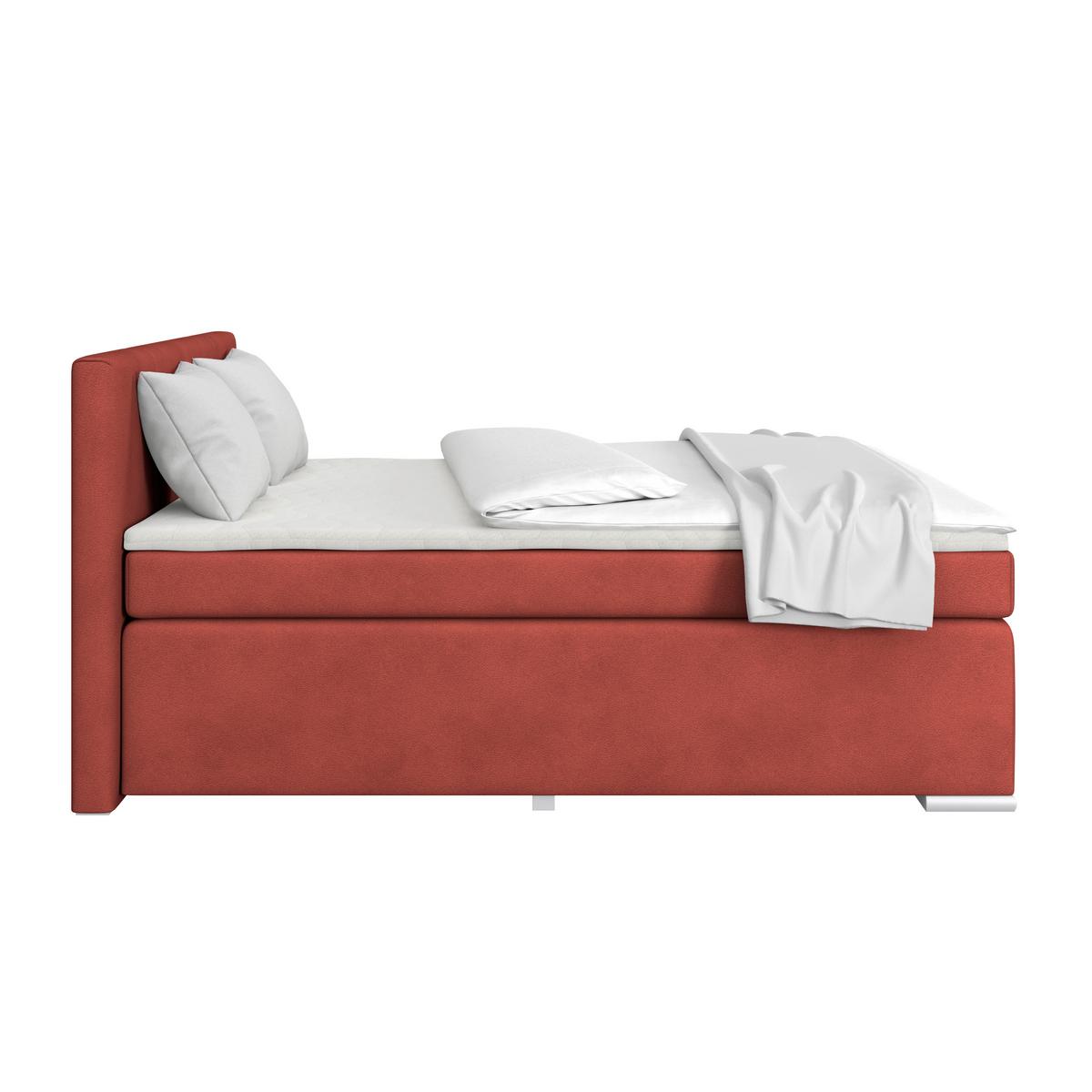 Boxspringbett Mira 1 - Dunkelrot, Basics, Holz/Kunststoff (160/200cm)