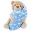 Puha Takaró Teddy Mackóval Bella - Világoskék/Fáradt rózsaszín, konvencionális, Textil - Ombra