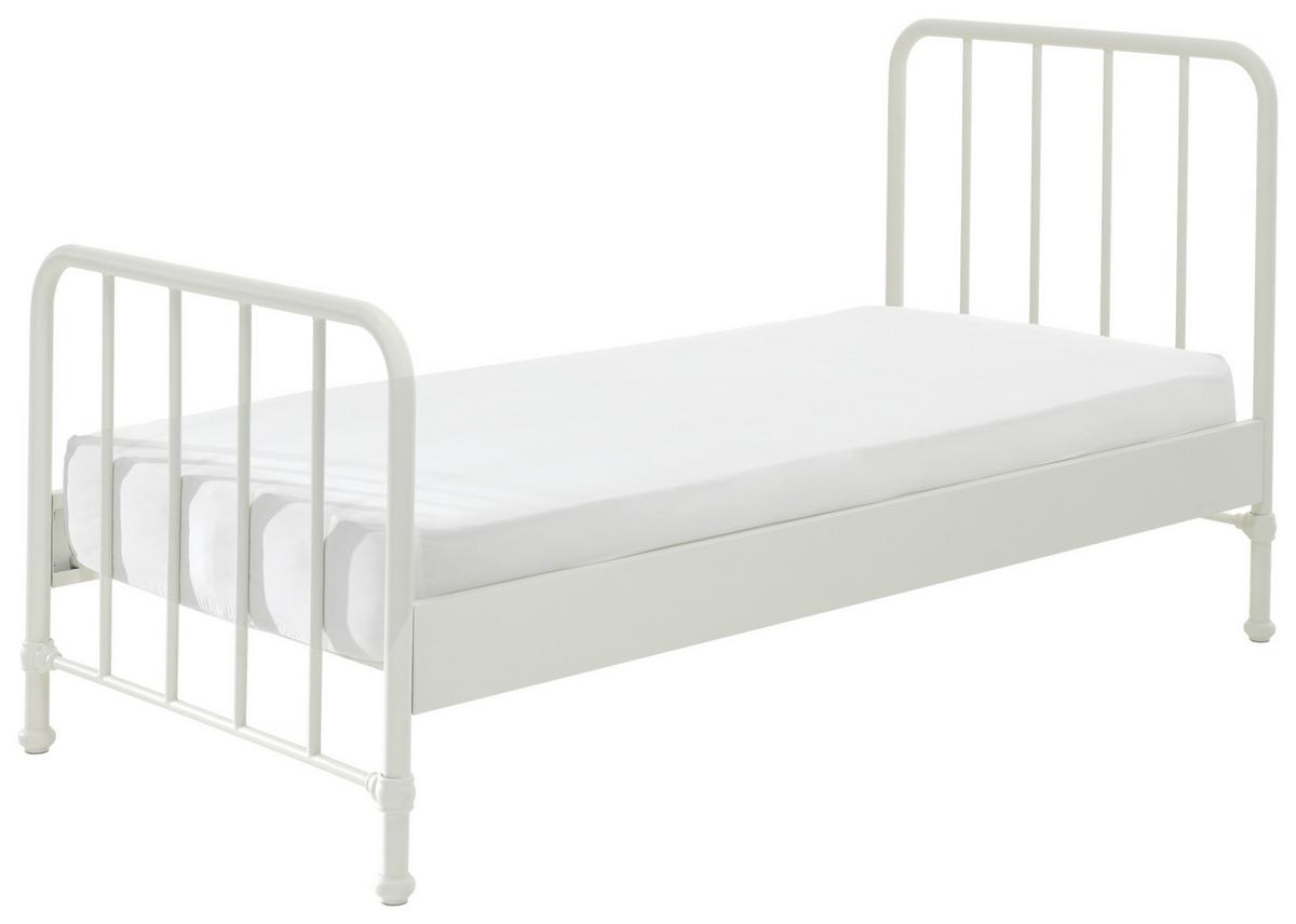 Postel pro děti a mládež BRONXX bílá matná - bílá, Moderní, kov/dřevo (90/200cm) - MID.YOU