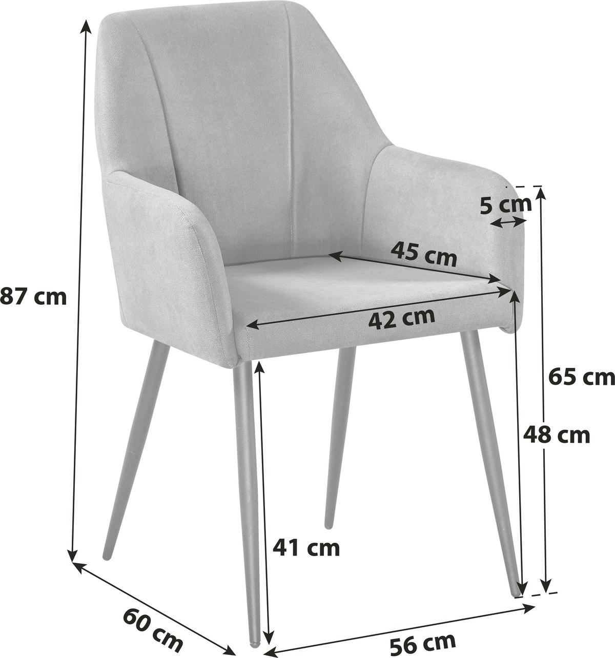 Armlehnstuhl Adelina - Schwarz/Cappuccino, LIFESTYLE, Textil/Metall (56/87/60cm) - MID.YOU